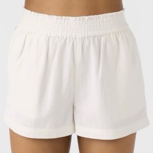Women's O'Neill Sanders Beach Short, Linen Blend, White, Size Lg, NWT MSRP $48